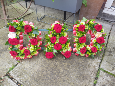 Letters SYM-341 - A beautifully personal tribute made using a selection of the freshest flowers. Choose your letters and simply let us know your requirements when ordering.